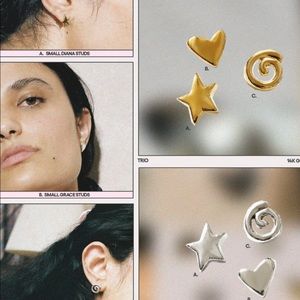 Wolf Circus Stud trio -sterling silver